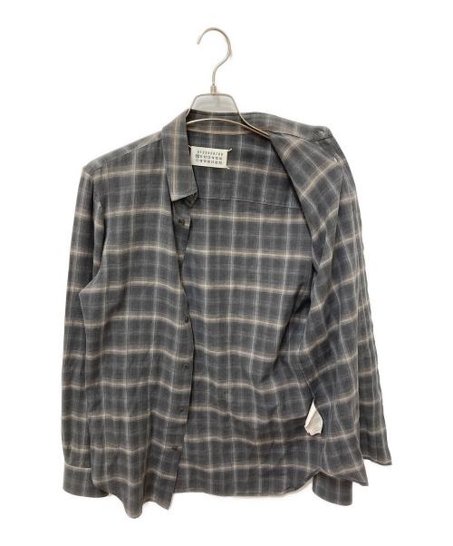 Maison Margiela（メゾンマルジェラ）Maison Margiela (メゾンマルジェラ) cotton check shirt グレー サイズ:46の古着・服飾アイテム