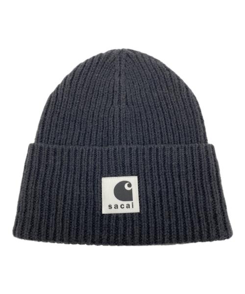 sacai（サカイ）sacai (サカイ) CarHartt (カーハート) Wool Knit Beanie　ウールニットビーニー ブラックの古着・服飾アイテム