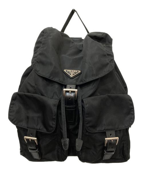 PRADA（プラダ）PRADA (プラダ) 三角プレートバックパック/リュック ブラックの古着・服飾アイテム