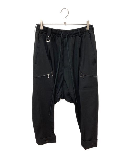 s'yte（サイト）s'yte WASHER FINISHED WOOL GABARDINE STUDS SLIM SAROUEL PANTS　ウォッシャー フィニッシュド ウール ギャバジン スタッズ スリム サルエル パンツ ネイビー サイズ:3の古着・服飾アイテム