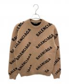 BALENCIAGAバレンシアガ）の古着「オールオーバーロゴニット」｜ブラウン
