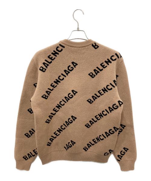 BALENCIAGA（バレンシアガ）BALENCIAGA (バレンシアガ) オールオーバーロゴニット ブラウン サイズ:Ｍの古着・服飾アイテム