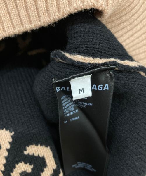 BALENCIAGA（バレンシアガ）BALENCIAGA (バレンシアガ) オールオーバーロゴニット ブラウン サイズ:Ｍの古着・服飾アイテム