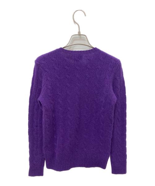 POLO RALPH LAUREN（ポロ・ラルフローレン）POLO RALPH LAUREN (ポロ・ラルフローレン) ウールカシミヤケーブルニット パープル サイズ:XSの古着・服飾アイテム