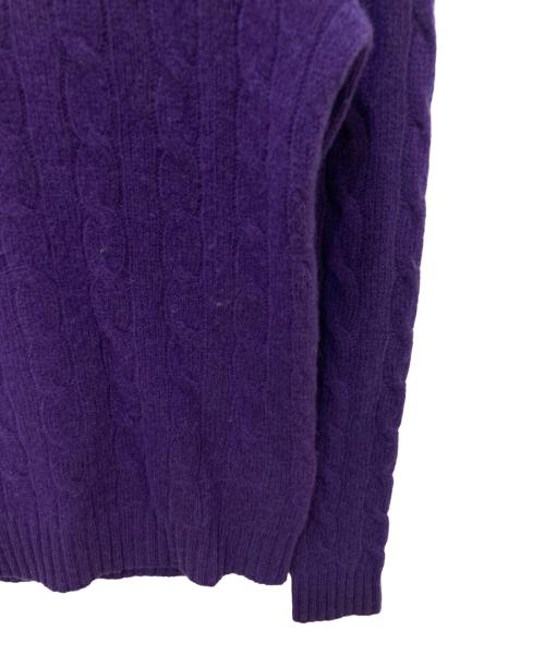 POLO RALPH LAUREN（ポロ・ラルフローレン）POLO RALPH LAUREN (ポロ・ラルフローレン) ウールカシミヤケーブルニット パープル サイズ:XSの古着・服飾アイテム