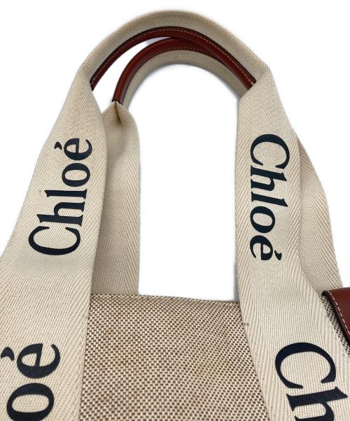 Chloe（クロエ）Chloe (クロエ) ミディアムキャンバストートバッグ　woody ブラウンの古着・服飾アイテム