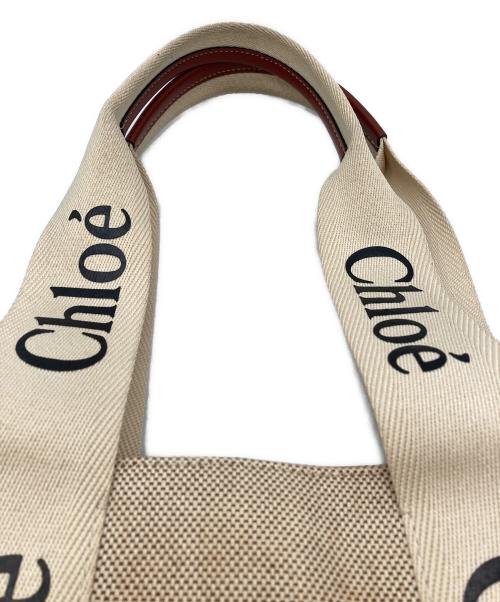 Chloe（クロエ）Chloe (クロエ) ミディアムキャンバストートバッグ　woody ブラウンの古着・服飾アイテム