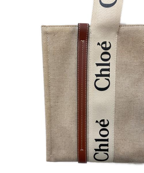 Chloe（クロエ）Chloe (クロエ) ミディアムキャンバストートバッグ　woody ブラウンの古着・服飾アイテム