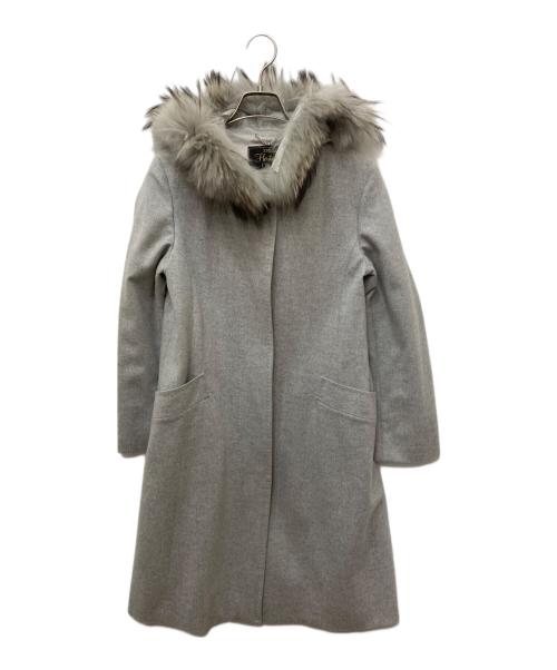 23区（ニジュウサンク）23区 (ニジュウサンク) フーデッドコート グレー サイズ:36の古着・服飾アイテム