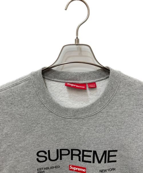 SUPREME（シュプリーム）Supreme (シュプリーム) Established Crewneck グレー サイズ:Mの古着・服飾アイテム