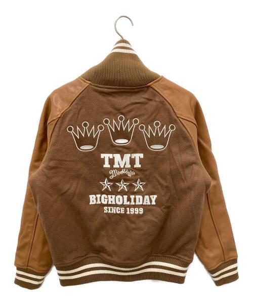TMT（ティーエムティー）TMT (ティーエムティー) MARBLES (マーブルズ) Varsity Jacket ブラウン サイズ:Lの古着・服飾アイテム