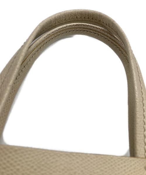 CELINE（セリーヌ）CELINE (セリーヌ) スモールトートバッグ　バーティカルカバ ベージュ×ブルーの古着・服飾アイテム