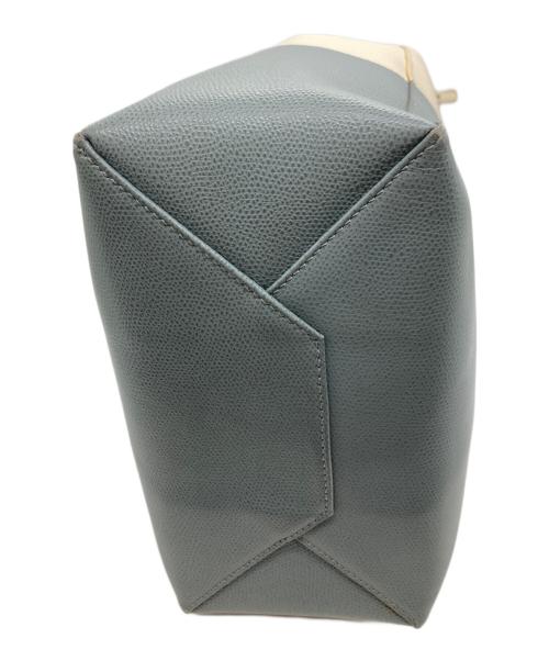 CELINE（セリーヌ）CELINE (セリーヌ) スモールトートバッグ　バーティカルカバ ベージュ×ブルーの古着・服飾アイテム
