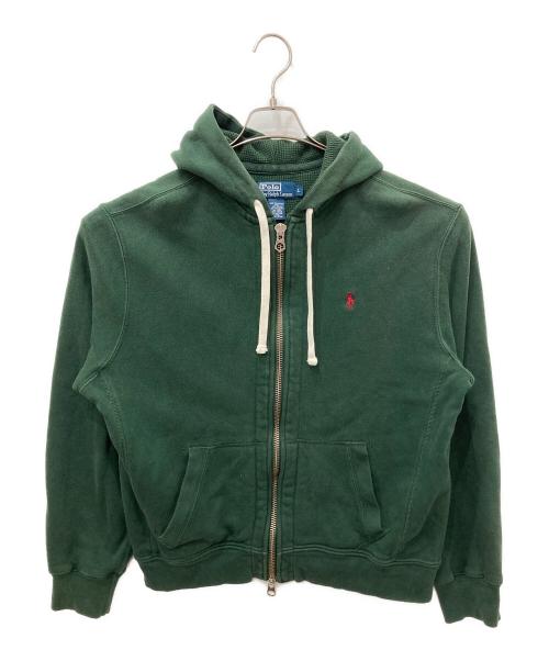 POLO RALPH LAUREN（ポロ・ラルフローレン）POLO RALPH LAUREN (ポロ・ラルフローレン) ダブルフェイス裏サーマルパーカー グリーン サイズ:Lの古着・服飾アイテム