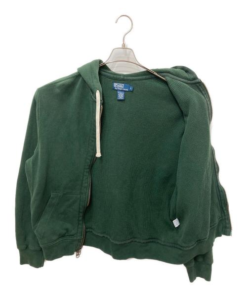 POLO RALPH LAUREN（ポロ・ラルフローレン）POLO RALPH LAUREN (ポロ・ラルフローレン) ダブルフェイス裏サーマルパーカー グリーン サイズ:Lの古着・服飾アイテム