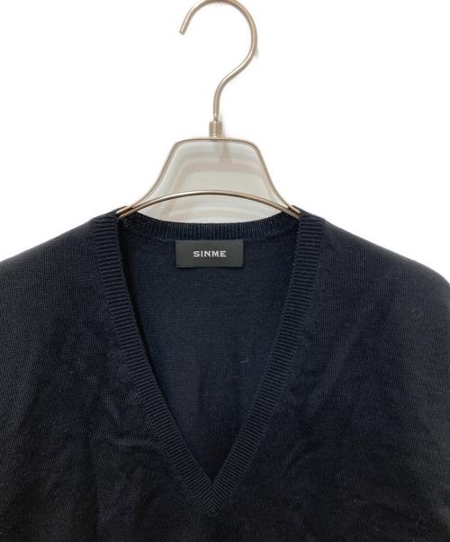 SINME（シンメ）SINME (シンメ) Vネックニット ブラック サイズ:Mの古着・服飾アイテム