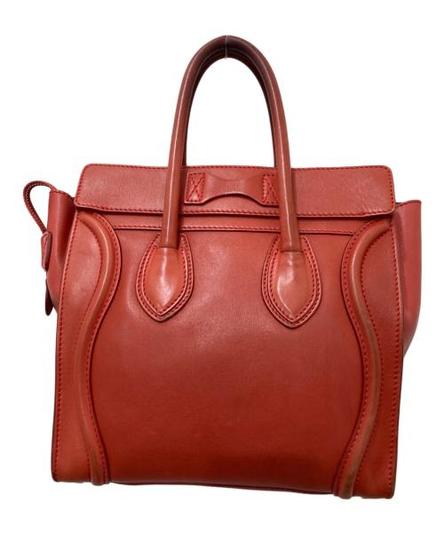 CELINE（セリーヌ）CELINE (セリーヌ) レザー ラゲージ トートバッグ レッドの古着・服飾アイテム