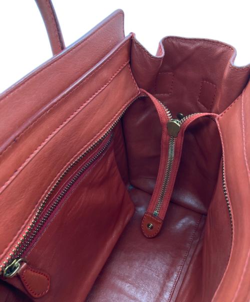CELINE（セリーヌ）CELINE (セリーヌ) レザー ラゲージ トートバッグ レッドの古着・服飾アイテム