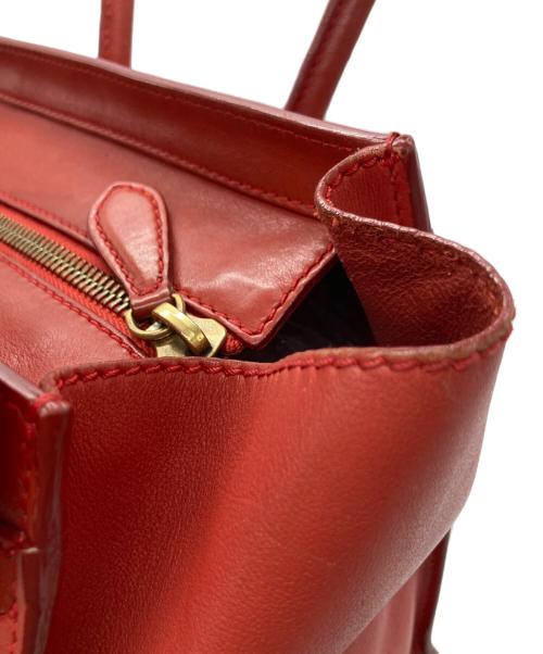 CELINE（セリーヌ）CELINE (セリーヌ) レザー ラゲージ トートバッグ レッドの古着・服飾アイテム