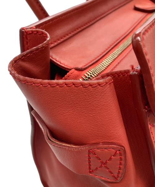 CELINE（セリーヌ）CELINE (セリーヌ) レザー ラゲージ トートバッグ レッドの古着・服飾アイテム