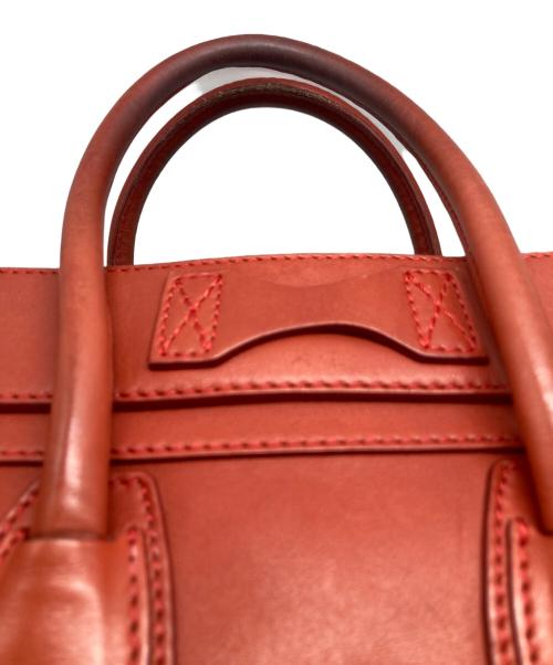 CELINE（セリーヌ）CELINE (セリーヌ) レザー ラゲージ トートバッグ レッドの古着・服飾アイテム
