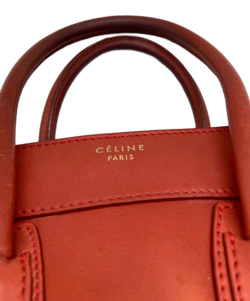 CELINE（セリーヌ）CELINE (セリーヌ) レザー ラゲージ トートバッグ レッドの古着・服飾アイテム