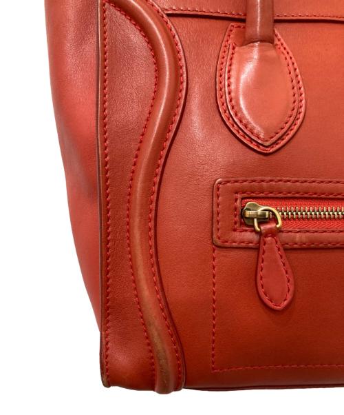CELINE（セリーヌ）CELINE (セリーヌ) レザー ラゲージ トートバッグ レッドの古着・服飾アイテム