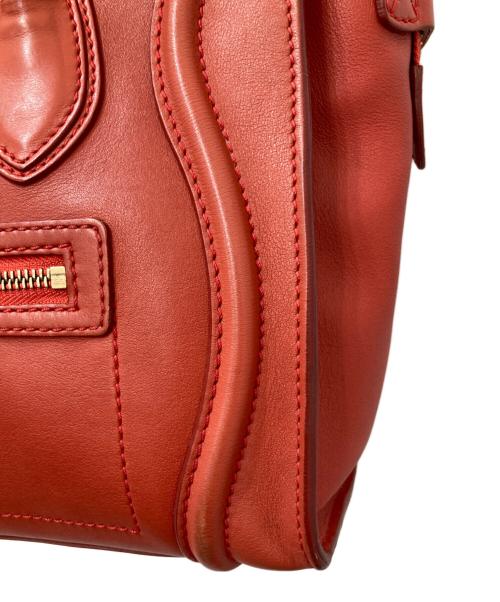 CELINE（セリーヌ）CELINE (セリーヌ) レザー ラゲージ トートバッグ レッドの古着・服飾アイテム