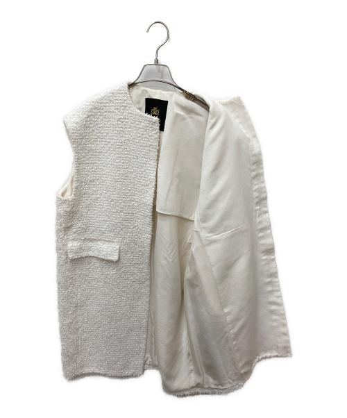 DRAWER（ドゥロワー）Drawer (ドゥロワー) ツイードロングベスト ホワイト サイズ:36の古着・服飾アイテム
