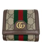 GUCCIグッチ）の古着「コンパクトウォレット　オフィディア」｜ブラウン