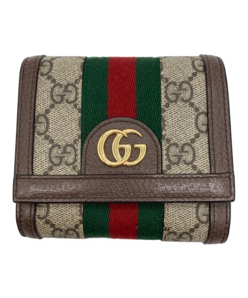 GUCCI（グッチ）GUCCI (グッチ) コンパクトウォレット　オフィディア ブラウンの古着・服飾アイテム