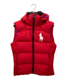 POLO RALPH LAUREN（ポロ・ラルフローレン）の古着「フーデッドダウンベスト」｜レッド
