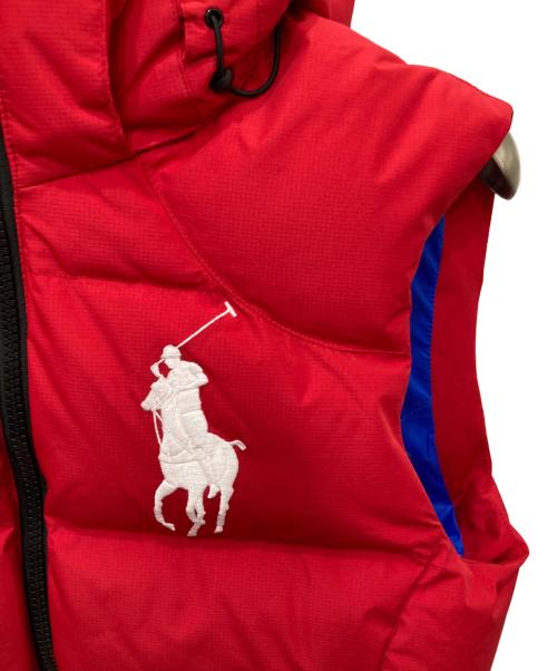 POLO RALPH LAUREN（ポロ・ラルフローレン）POLO RALPH LAUREN (ポロ・ラルフローレン) フーデッドダウンベスト レッド サイズ:Sの古着・服飾アイテム