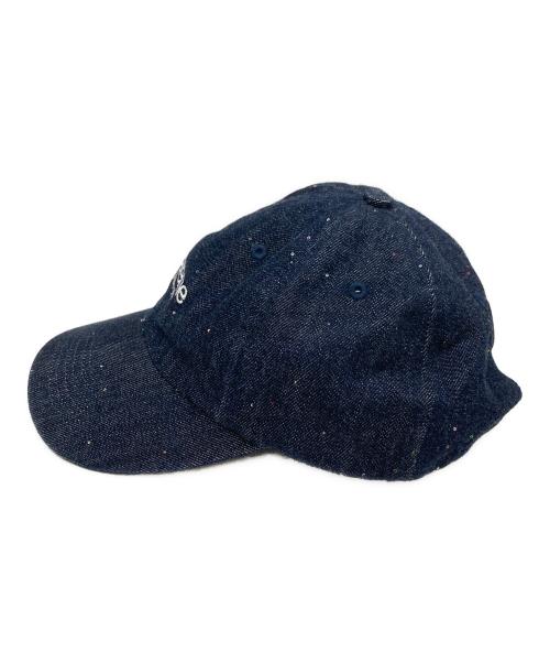 SUPREME（シュプリーム）Supreme (シュプリーム) Sequin Denim Classic Logo  6-Panel Cap インディゴの古着・服飾アイテム
