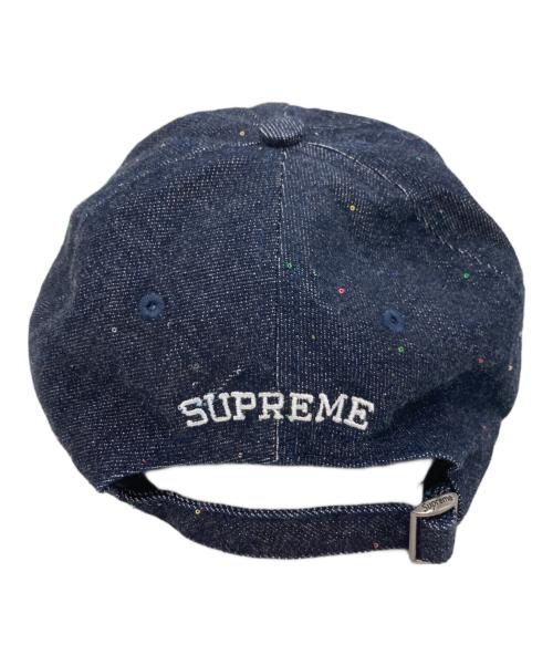 SUPREME（シュプリーム）Supreme (シュプリーム) Sequin Denim Classic Logo  6-Panel Cap インディゴの古着・服飾アイテム