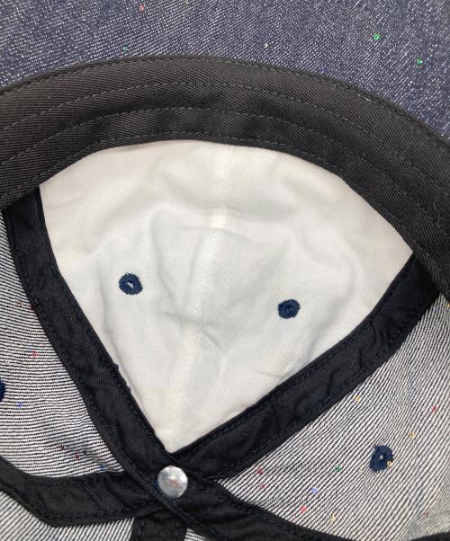 SUPREME（シュプリーム）Supreme (シュプリーム) Sequin Denim Classic Logo  6-Panel Cap インディゴの古着・服飾アイテム