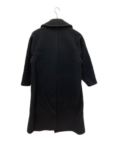 HYKE（ハイク）HYKE (ハイク) メルトンウールダブルロングコート ブラック サイズ:1の古着・服飾アイテム