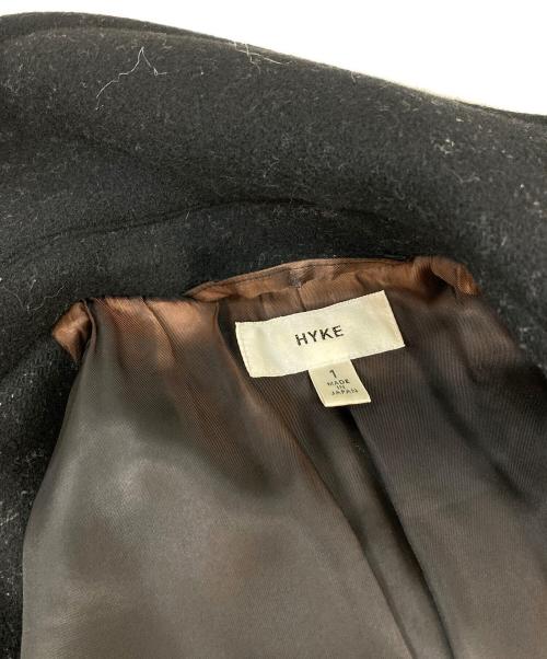 HYKE（ハイク）HYKE (ハイク) メルトンウールダブルロングコート ブラック サイズ:1の古着・服飾アイテム