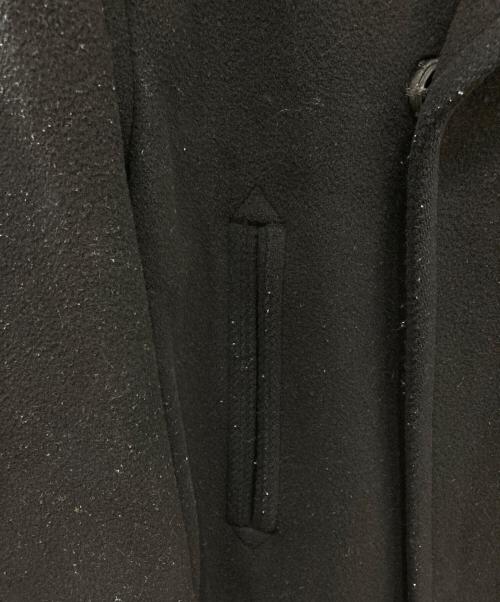 HYKE（ハイク）HYKE (ハイク) メルトンウールダブルロングコート ブラック サイズ:1の古着・服飾アイテム
