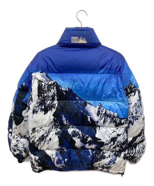 FIRST DOWN（ファーストダウン）FIRST DOWN (ファーストダウン) リバーシブル雪山柄ダウンジャケット ブルー サイズ:Sの古着・服飾アイテム