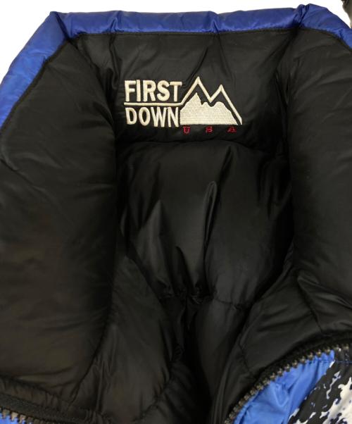 FIRST DOWN（ファーストダウン）FIRST DOWN (ファーストダウン) リバーシブル雪山柄ダウンジャケット ブルー サイズ:Sの古着・服飾アイテム