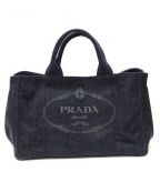 PRADAプラダ）の古着「デニムトートバッグ」｜グレー