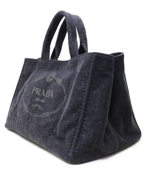 PRADA（プラダ）PRADA (プラダ) デニムトートバッグ グレー CANAPA B2642B  2016年モデルの古着・服飾アイテム