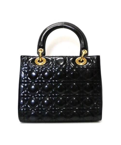 Christian Dior（クリスチャン ディオール）Christian Dior (クリスチャン ディオール) レディディオールカナージュハンドバッグ ブラック レディディオールの古着・服飾アイテム