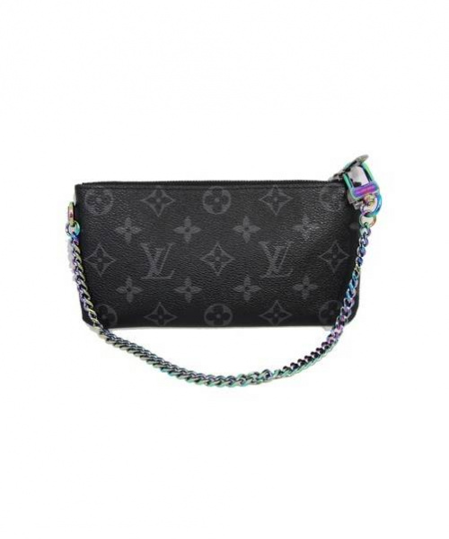 LOUIS VUITTON（ルイ ヴィトン）LOUIS VUITTON×Fragment design (ルイ・ヴィトン×フラグメントデザイン) チェーン付ポーチ ブラック サイズ:-の古着・服飾アイテム