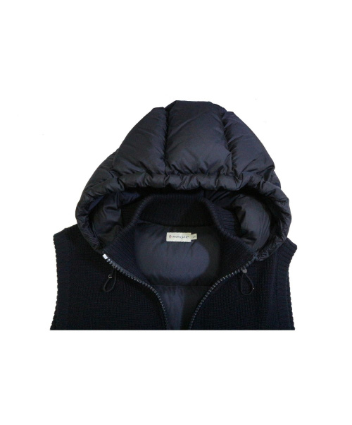 MONCLER（モンクレール）MONCLER (モンクレール) ニット切替ダウンベスト ネイビー サイズ:L MAGLIONE TRICOT GILET　の古着・服飾アイテム