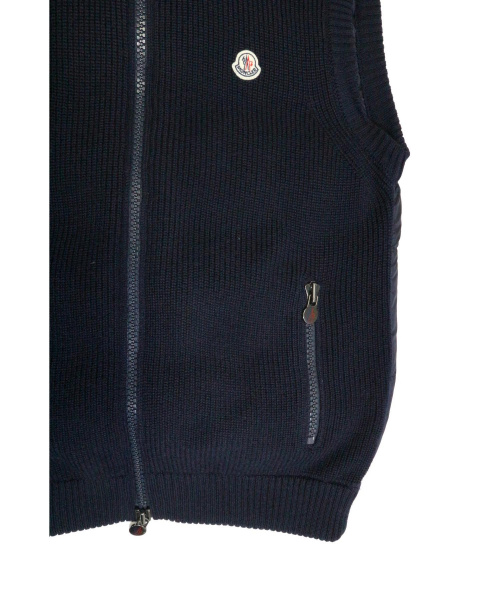 MONCLER（モンクレール）MONCLER (モンクレール) ニット切替ダウンベスト ネイビー サイズ:L MAGLIONE TRICOT GILET　の古着・服飾アイテム