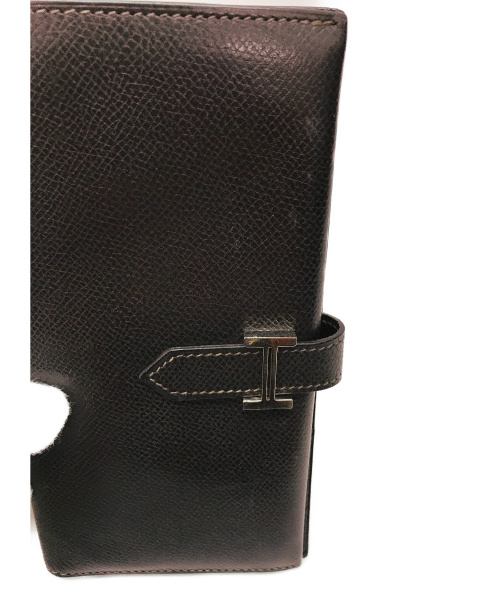HERMES（エルメス）HERMES (エルメス) ベアン 長財布 ブラウン ベアン 刻印□Fの古着・服飾アイテム