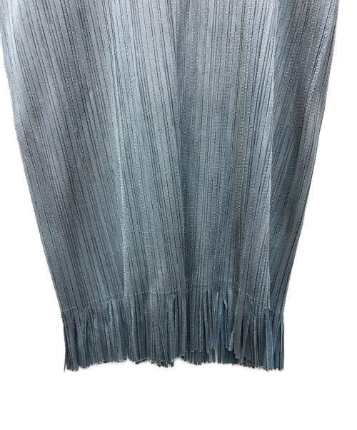 PLEATS PLEASE（プリーツプリーズ）PLEATS PLEASE (プリーツプリーズ) フリンジプリーツチュニックワンピース スカイブルー サイズ:3の古着・服飾アイテム