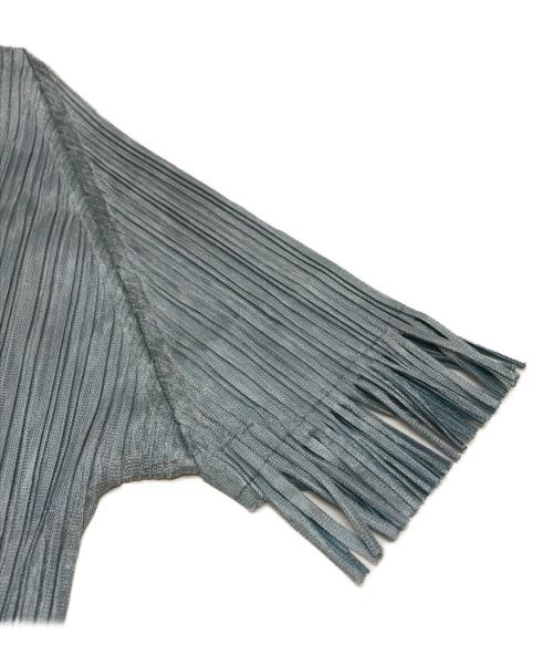 PLEATS PLEASE（プリーツプリーズ）PLEATS PLEASE (プリーツプリーズ) フリンジプリーツチュニックワンピース スカイブルー サイズ:3の古着・服飾アイテム